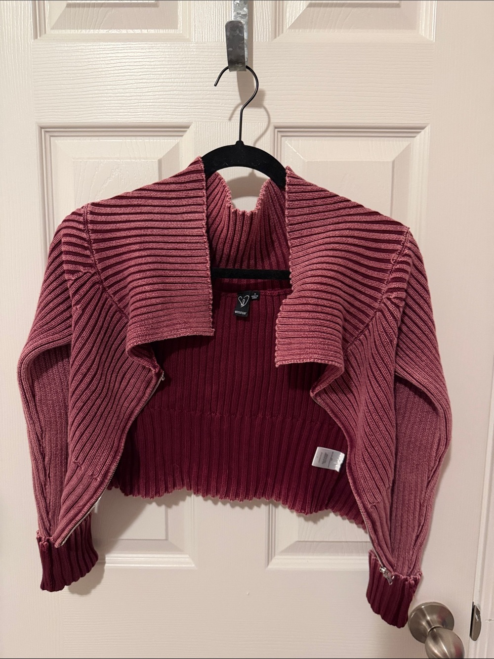 Windsor Cropped Ribbed Open-Front Cardigan - Mauve
